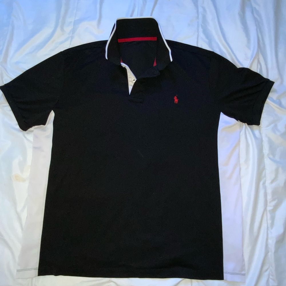 Polo Ralph Lauren, t-shirt, black with white sides, like new condition, size XL-